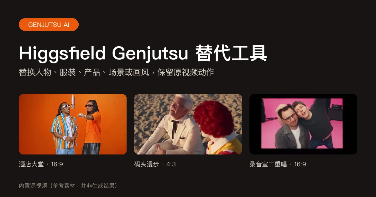 Higgsfield Genjutsu 替代工具：换人换物，保留原视频动作